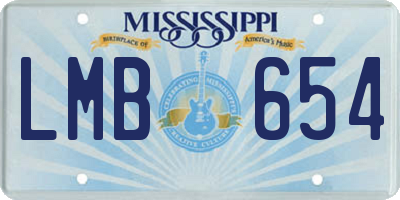 MS license plate LMB654