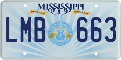 MS license plate LMB663