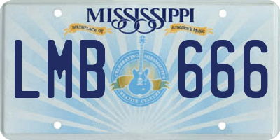 MS license plate LMB666