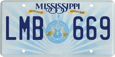 MS license plate LMB669