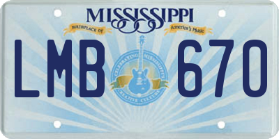 MS license plate LMB670