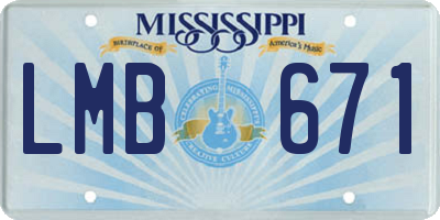 MS license plate LMB671