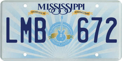 MS license plate LMB672