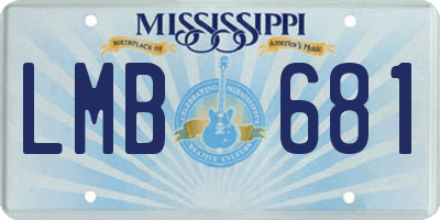 MS license plate LMB681
