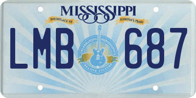 MS license plate LMB687