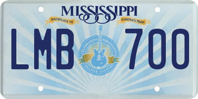 MS license plate LMB700