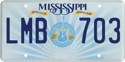 MS license plate LMB703