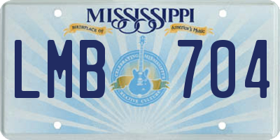 MS license plate LMB704
