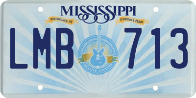 MS license plate LMB713