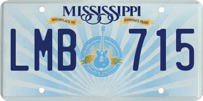 MS license plate LMB715
