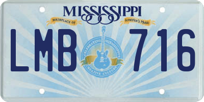 MS license plate LMB716