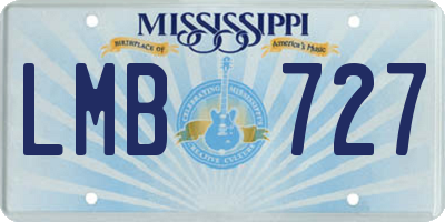 MS license plate LMB727