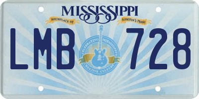 MS license plate LMB728