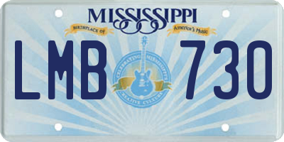 MS license plate LMB730