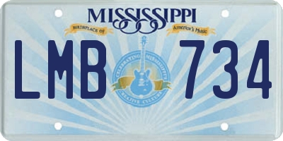 MS license plate LMB734