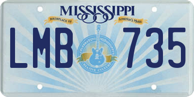 MS license plate LMB735