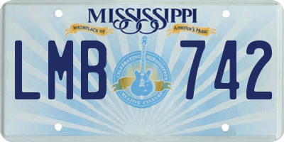 MS license plate LMB742