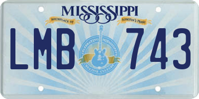 MS license plate LMB743