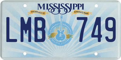 MS license plate LMB749