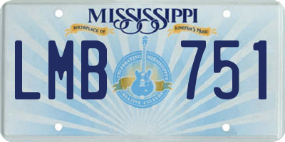 MS license plate LMB751