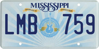 MS license plate LMB759