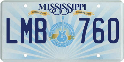 MS license plate LMB760