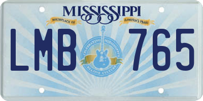 MS license plate LMB765