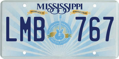 MS license plate LMB767