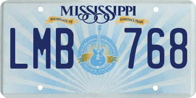 MS license plate LMB768