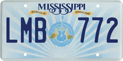MS license plate LMB772