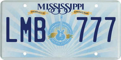 MS license plate LMB777