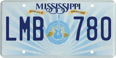 MS license plate LMB780
