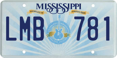 MS license plate LMB781