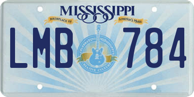 MS license plate LMB784