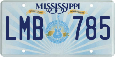 MS license plate LMB785