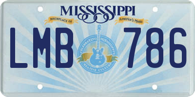 MS license plate LMB786