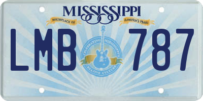 MS license plate LMB787