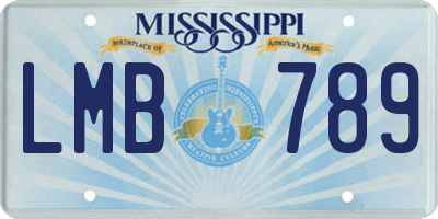 MS license plate LMB789