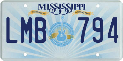 MS license plate LMB794