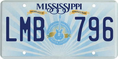 MS license plate LMB796