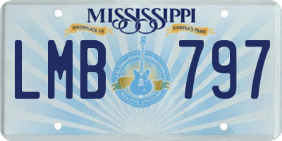 MS license plate LMB797