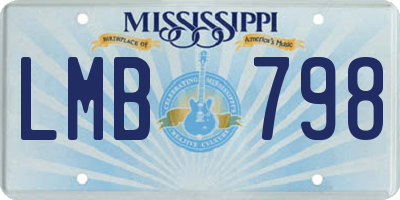 MS license plate LMB798