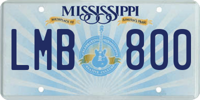 MS license plate LMB800
