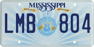 MS license plate LMB804