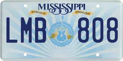 MS license plate LMB808