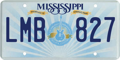 MS license plate LMB827