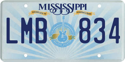 MS license plate LMB834