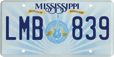 MS license plate LMB839
