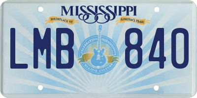 MS license plate LMB840