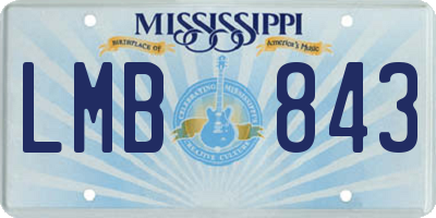 MS license plate LMB843